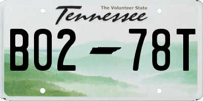 TN license plate B0278T