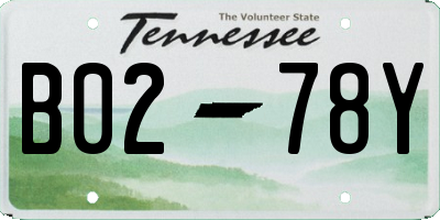 TN license plate B0278Y