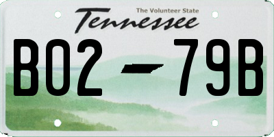 TN license plate B0279B