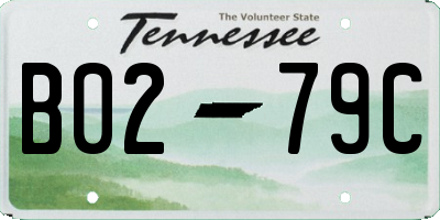 TN license plate B0279C