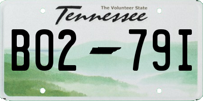 TN license plate B0279I