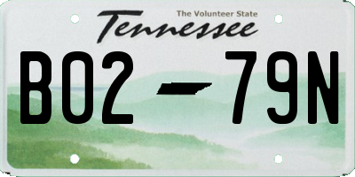 TN license plate B0279N