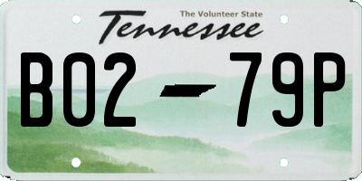 TN license plate B0279P