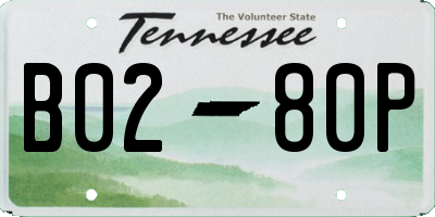 TN license plate B0280P