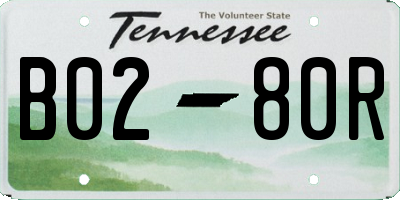 TN license plate B0280R