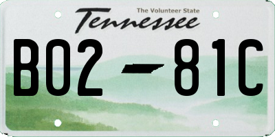 TN license plate B0281C