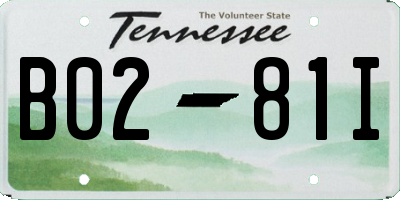 TN license plate B0281I