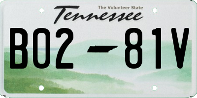 TN license plate B0281V