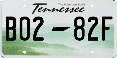 TN license plate B0282F