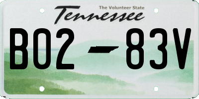 TN license plate B0283V