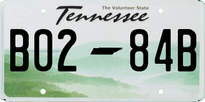 TN license plate B0284B