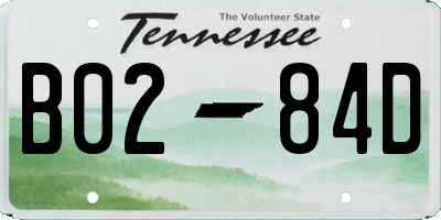 TN license plate B0284D