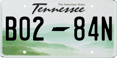 TN license plate B0284N