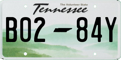 TN license plate B0284Y