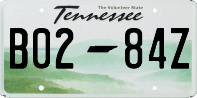 TN license plate B0284Z