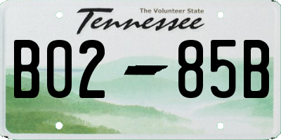 TN license plate B0285B
