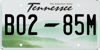 TN license plate B0285M