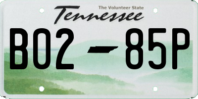 TN license plate B0285P