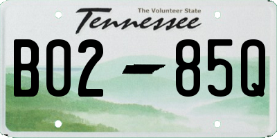 TN license plate B0285Q