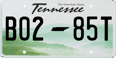 TN license plate B0285T
