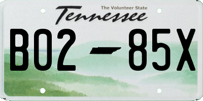 TN license plate B0285X