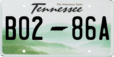 TN license plate B0286A