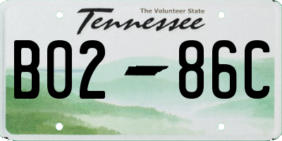 TN license plate B0286C