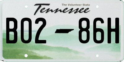TN license plate B0286H