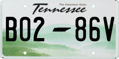 TN license plate B0286V