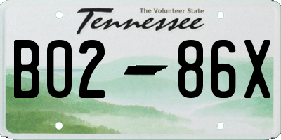 TN license plate B0286X
