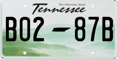 TN license plate B0287B