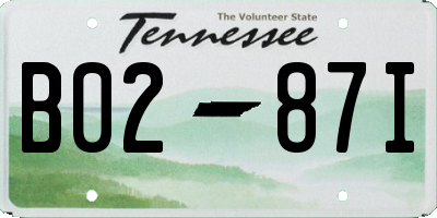 TN license plate B0287I