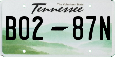 TN license plate B0287N