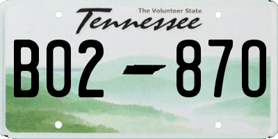TN license plate B0287O
