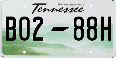 TN license plate B0288H
