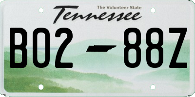 TN license plate B0288Z