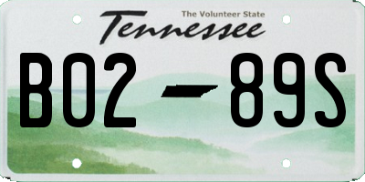 TN license plate B0289S