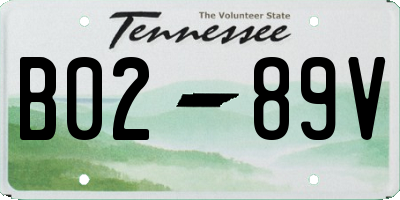TN license plate B0289V