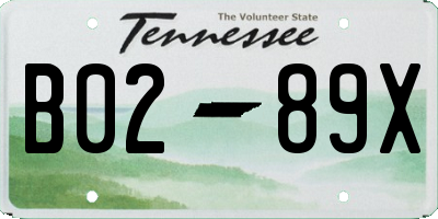 TN license plate B0289X