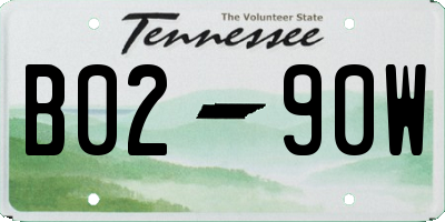 TN license plate B0290W