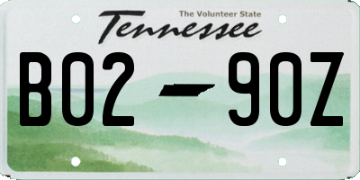 TN license plate B0290Z