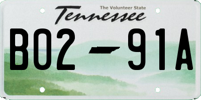 TN license plate B0291A