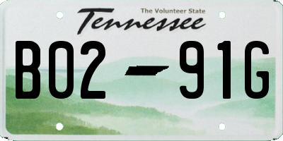 TN license plate B0291G