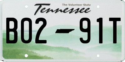 TN license plate B0291T