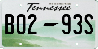 TN license plate B0293S