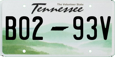 TN license plate B0293V