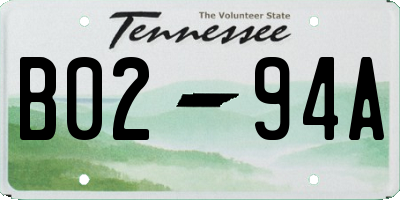 TN license plate B0294A