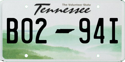 TN license plate B0294I