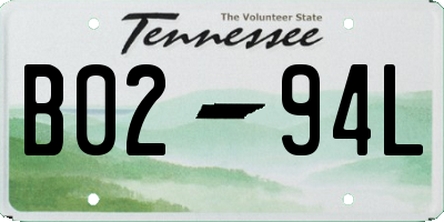 TN license plate B0294L