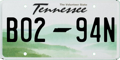 TN license plate B0294N